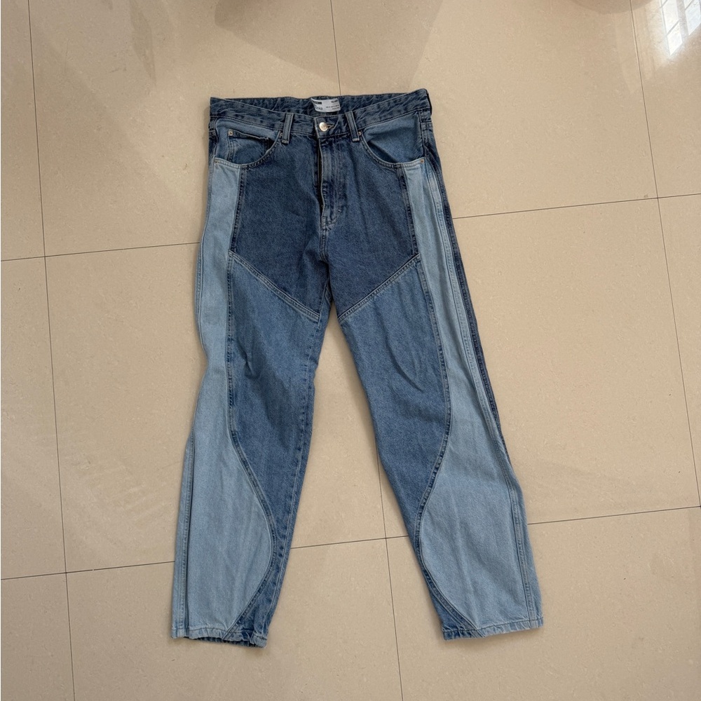 Bershka 90’s Wide CutOut Blue Denim Jeans